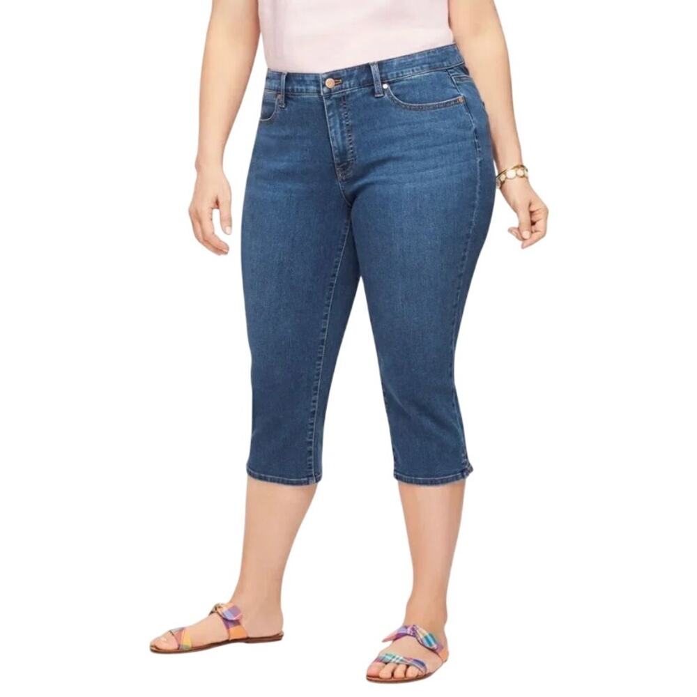 Talbots Pedal Pusher Cropped Jean in Blue, Size 16